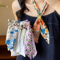Colorful Tulip Floral Fabric Scarf Necklace For Women Old Money Polka Dot Summer Neck Accessory view 3