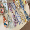 Colorful Tulip Floral Fabric Scarf Necklace For Women Old Money Polka Dot Summer Neck Accessory view 4