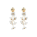 Bohemian Vacation Style Acrylic Flower Tassel Drop Earrings With Silver Pins For Women view 5