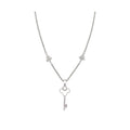 Copper Zircon Iris Flower Key Pendant Necklace, Old Money Light Luxury Clavicle Choker view 5