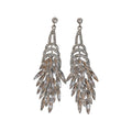 European Style Alloy Rhinestone Flower Tassel Drop Earrings For Evening Dress view 5