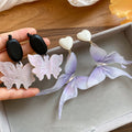 2026 New Iridescent Acrylic Butterfly Heart Drop Earrings Sweet Fairy Style Stud Jewelry view 4