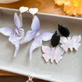 2026 New Iridescent Acrylic Butterfly Heart Drop Earrings Sweet Fairy Style Stud Jewelry view 2