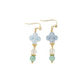 Vintage Agate Flower Tassel Drop Earrings With Rhinestone Accents, New Chinese Style view 5