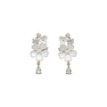 Elegant Copper Floral Water Drop Pearl Stud Earrings Light Luxury Fashion Jewelry view 5