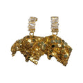 Copper Zircon Fishtail Sequin Stud Earrings For Women Geometric Light Luxury Style view 5