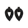 Luxury Teardrop Copper Stud Earrings With Silver Posts And Full Rhinestone Pave Design view 5