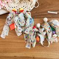 Colorful Fabric Bow Beaded Tassel Drop Earrings Sweet Vacation Style Summer Ear Jewelry view 2