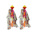 Colorful Fabric Bow Beaded Tassel Drop Earrings Sweet Vacation Style Summer Ear Jewelry view 5