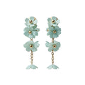 Acrylic Oval Bead Flower Necklace And Earrings Jewelry Set, Sweet Summer Vacation Style view 5