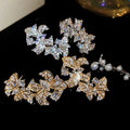 18K Gold Plated Copper Zircon Butterfly Clip-on Earrings, Elegant Face-Slimming Dangle Style view 2