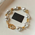 2026 New Vintage Baroque Geometric Imitation Pearl Beaded Bracelet Elegant Office Lady Jewelry For Women view 1
