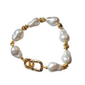 2026 New Vintage Baroque Geometric Imitation Pearl Beaded Bracelet Elegant Office Lady Jewelry For Women view 5