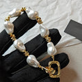 2026 New Vintage Baroque Geometric Imitation Pearl Beaded Bracelet Elegant Office Lady Jewelry For Women view 3