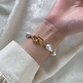 2026 New Vintage Baroque Geometric Imitation Pearl Beaded Bracelet Elegant Office Lady Jewelry For Women view 2