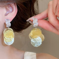 Summer Resort Green Shell Round Tassel Drop Earrings Fashion OL Beach Photo Jewelry view 3