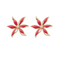 Alloy Silver Needle Rhinestone Enamel Flower Stud Earrings For Women Minimalist Sweet Style view 5