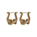 Playful Geometric Copper Zircon U-Shaped Round Pendant Drop Earrings view 5