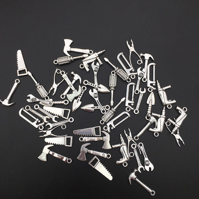 Mini Metallic Hand Tool Metal Charms for Jewelry and Craft Projects
