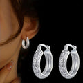 Hot Selling Matte Vine Texture Hoop Earrings Minimalist Cool Style Unisex Plain Ear Jewelry view 3