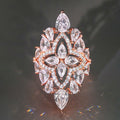 Exaggerated Water Drop Crown Ring For Women, European Luxury Shiny Party Jewelry view 2