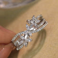Flower Four Leaf Clover Cross Design Ring For Women Korean Commuter Style Fashion Accessory view 2