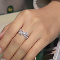 Flower Four Leaf Clover Cross Design Ring For Women Korean Commuter Style Fashion Accessory view 3