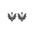 Vintage Gothic Black Bat Alloy Dangle Stud Earrings For Women Punk Statement Metal Tassel Earrings view 5