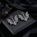 Vintage Gothic Black Bat Alloy Dangle Stud Earrings For Women Punk Statement Metal Tassel Earrings view 2