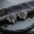 Vintage Gothic Black Bat Alloy Dangle Stud Earrings For Women Punk Statement Metal Tassel Earrings view 4