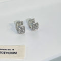 Luxury Rhinestone Square Stud Earrings Minimalist Alloy Crystal Sparkle Commuter Fashion Earrings view 4