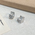 Luxury Rhinestone Square Stud Earrings Minimalist Alloy Crystal Sparkle Commuter Fashion Earrings view 3