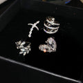 2026 New Copper Zircon Heart Hoop Clip-on Earrings, Light Luxury No-Piercing Ear Cuffs view 2