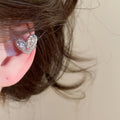 2026 New Copper Zircon Heart Hoop Clip-on Earrings, Light Luxury No-Piercing Ear Cuffs view 3