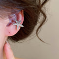 Light Luxury Copper Zircon Star Water Drop Clip-on Earrings For No Piercing OL Style view 3