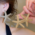 European Style Alloy Starfish Stud Earrings, Coastal Vacation Elegant Unique Jewelry view 1