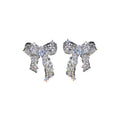 Light Luxury Princess Bow Zircon Faux Pearl Earrings Necklace Jewelry Set view 5