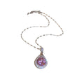 Light Luxury Copper Teardrop Zircon Necklace Elegant Provence Color Clavicle Chain for Women view 5