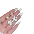 Sweet Romantic Enamel Flower Alloy Stud Earrings For Women Spring Summer Floral Jewelry view 5