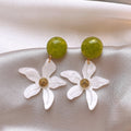 White Resin Starfish Flower Stud Earrings For Women Fresh Spring Statement Jewelry view 3