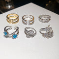 Korean Sweet Cool Copper Zircon Star Open Ring For Women Light Luxury Geometric Style view 4