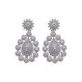 Light Luxury Copper Zircon Waterdrop Stud Earrings With Silver Posts For Women view 5