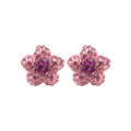 Korean Dopamine Rhinestone Flower Alloy Earrings, Light Luxury Sweet Floral Ear Cuffs For Women view 5