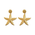 European Style Iron Metal Crinkled Starfish Stud Earrings For Women Trendy Statement Jewelry view 5