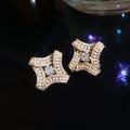 18K Gold Plated Silver Needle Zircon Diamond Faux Pearl Stud Earrings For Elegant French Daily Wear view 3