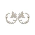 Korean Light Luxury Copper Zircon Butterfly Stud Earrings With Silver Pins view 5