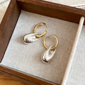 Irregular Wrinkled Metal Teardrop Drop Earrings Minimalist Cool Style Light Luxury Ear Jewelry view 3