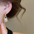 Irregular Wrinkled Metal Teardrop Drop Earrings Minimalist Cool Style Light Luxury Ear Jewelry view 4