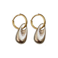 Irregular Wrinkled Metal Teardrop Drop Earrings Minimalist Cool Style Light Luxury Ear Jewelry view 5