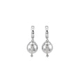 French Vintage Rhinestone Round Cross Faux Pearl Stud Earrings Ring Jewelry Set view 5